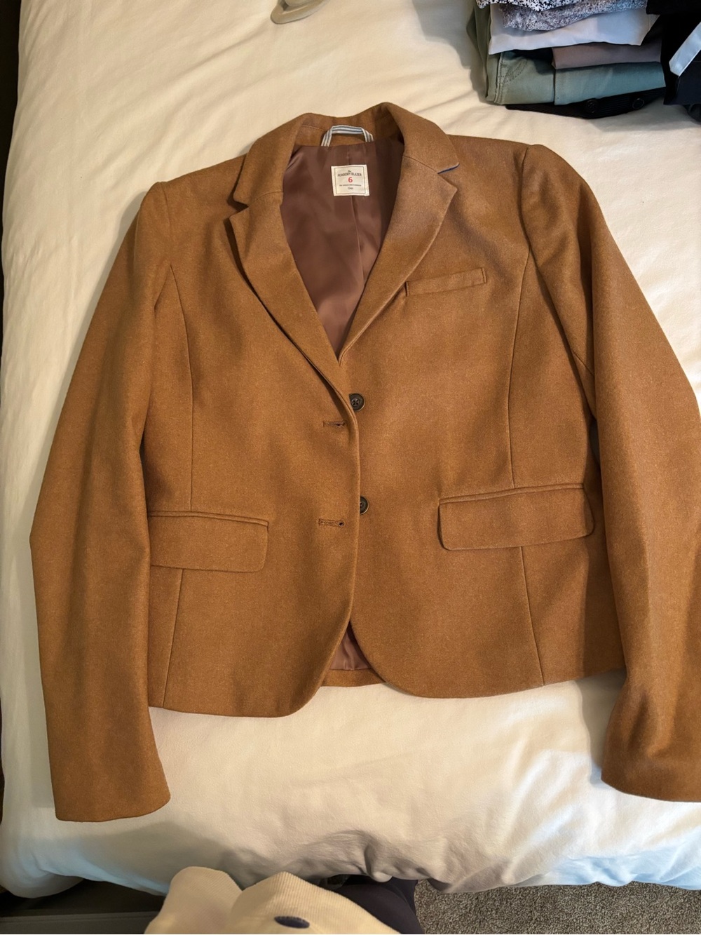 GAP Women's Tan Wool-Blend Blazer Jacket
